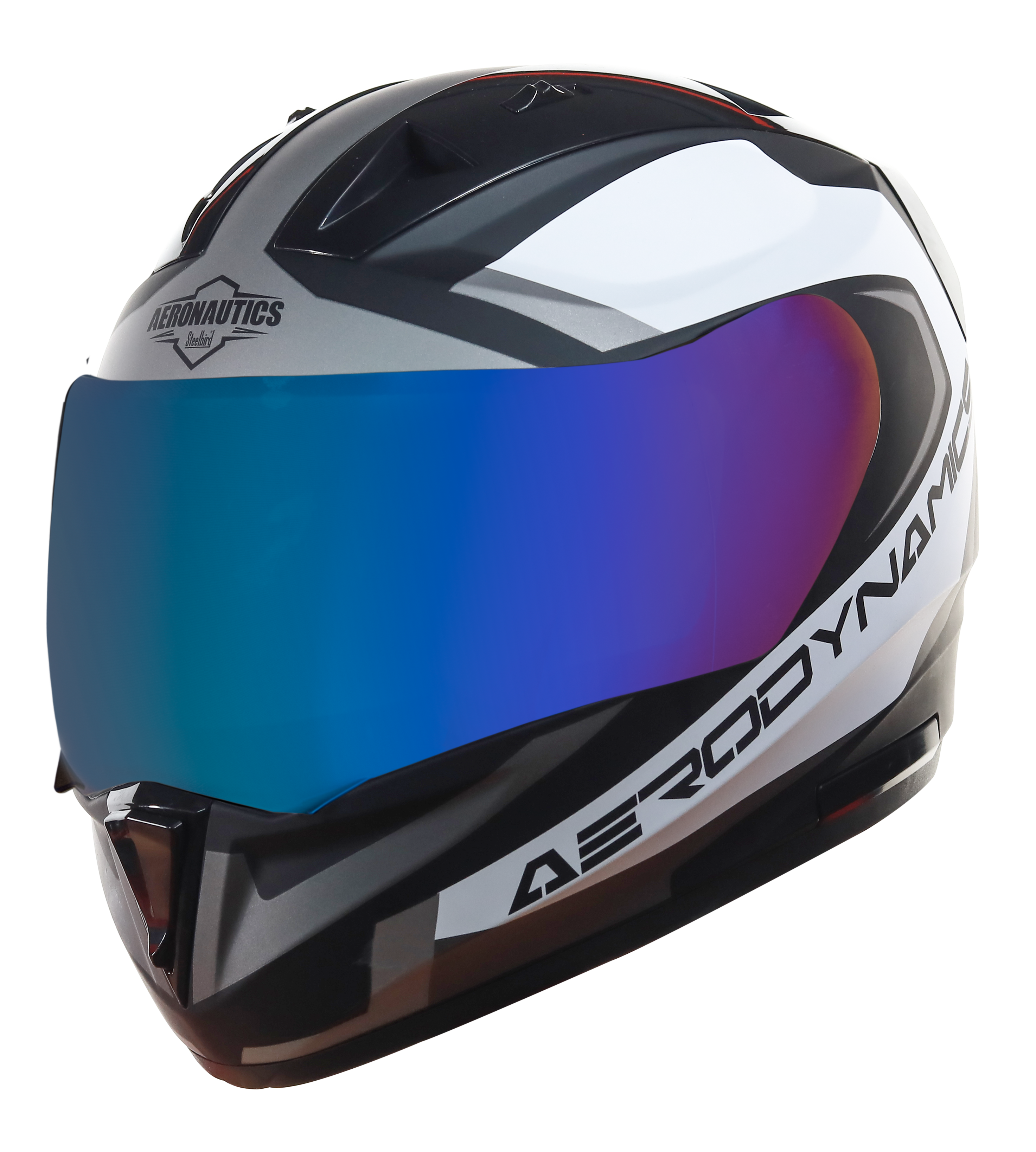 SA-1 Aerodynamics Mat Black With Grey(Fitted With Clear Visor Extra Blue Chrome Visor Free)